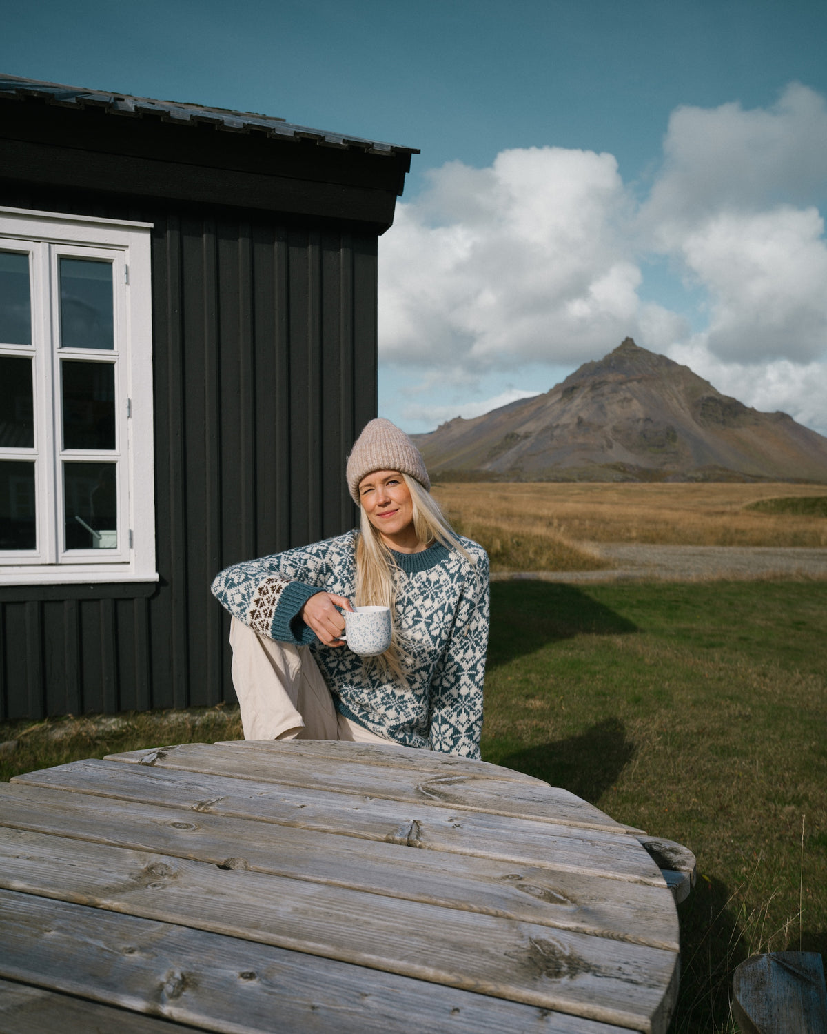 Myra Sweater Navy & Brown