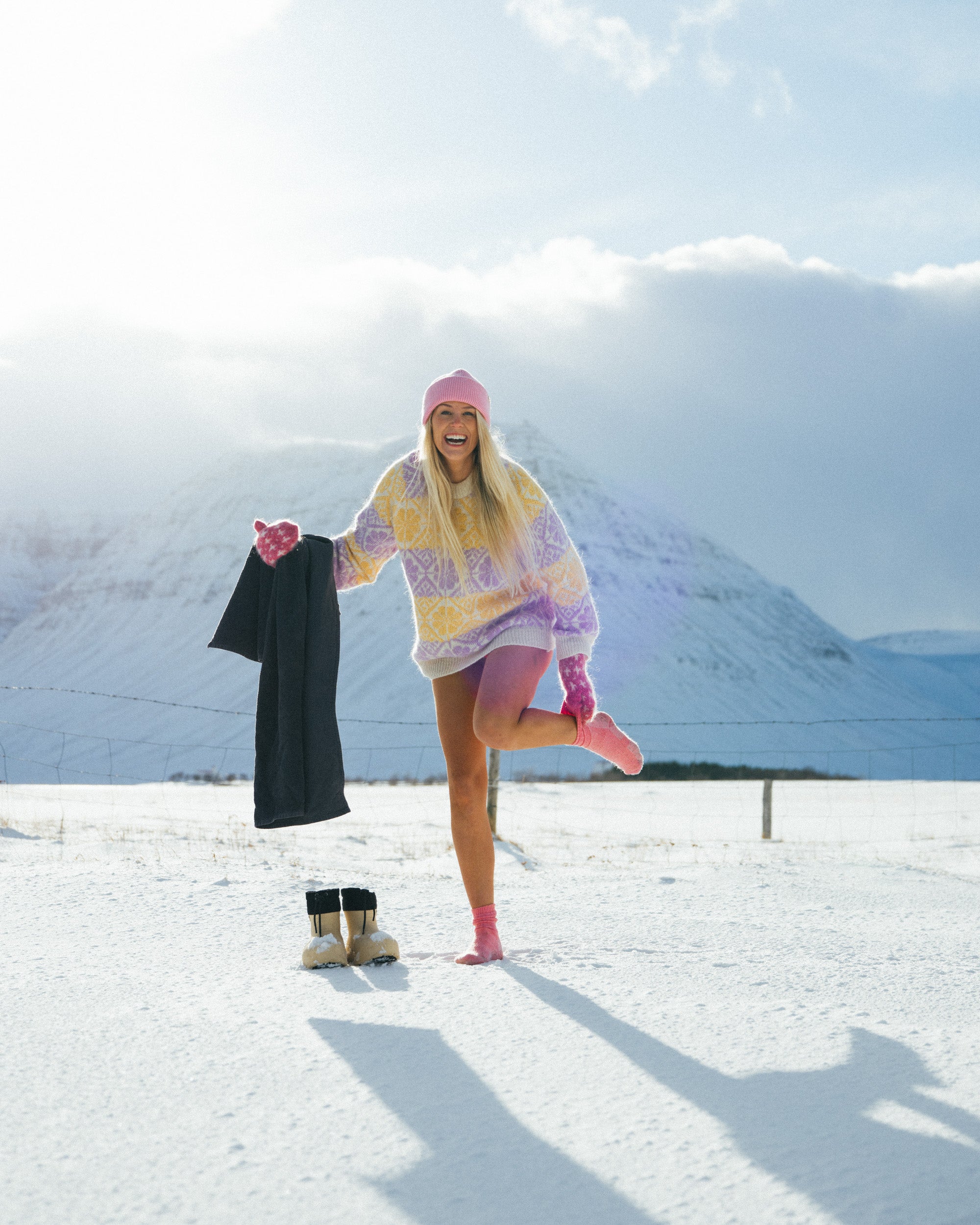 Saga Sweater Purple & Yellow