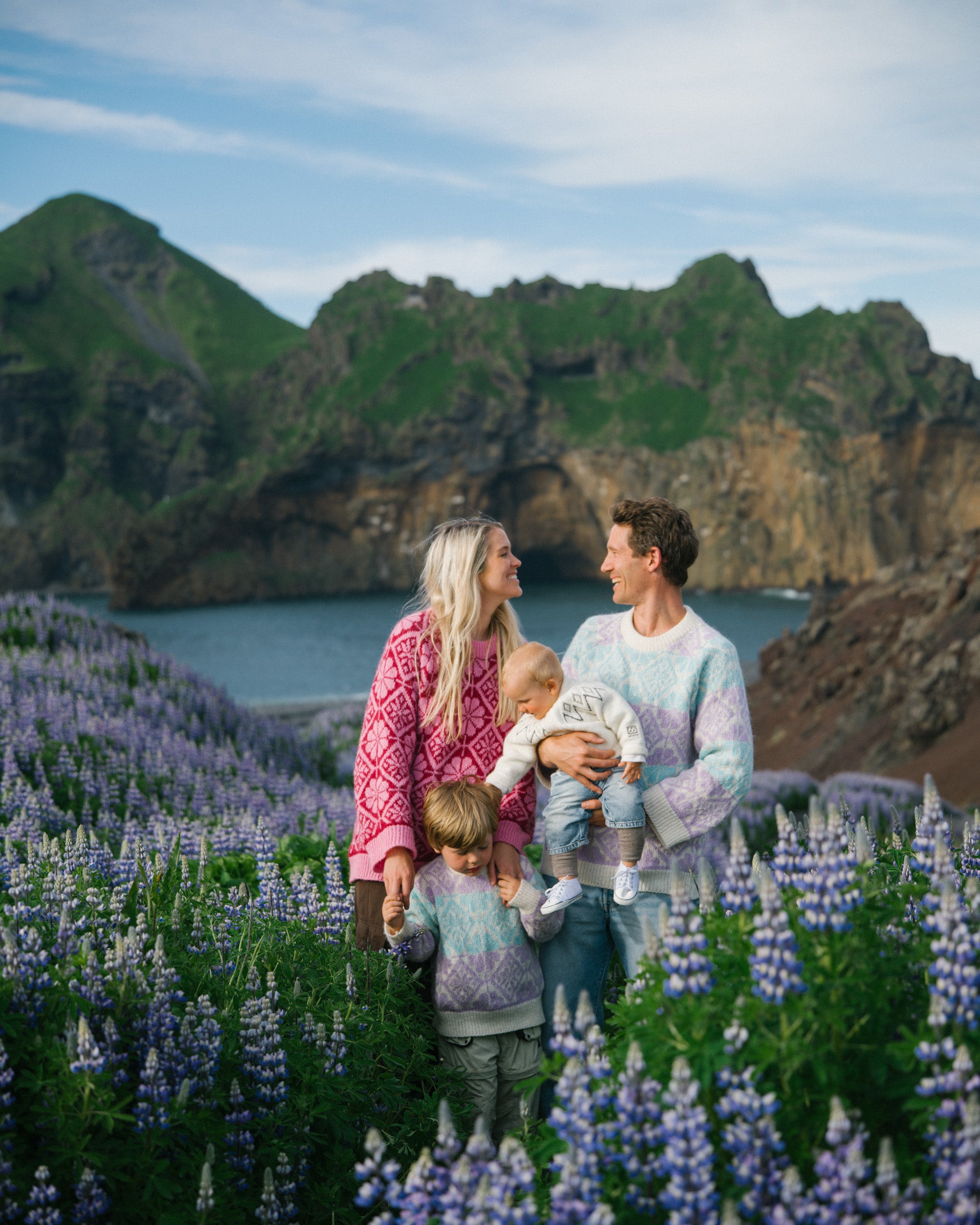 Saga Sweater Teal & Purple