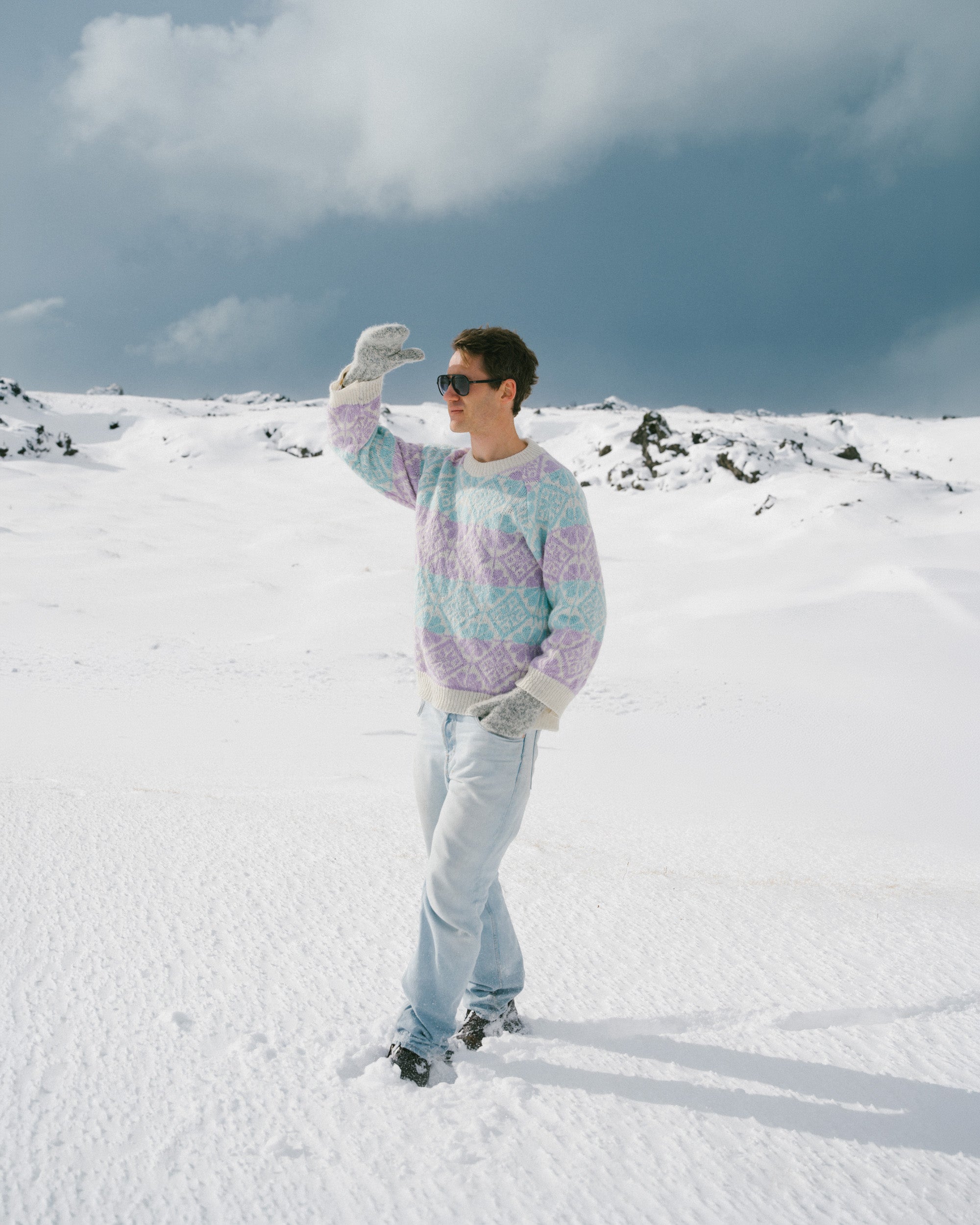 Saga Sweater Teal & Purple