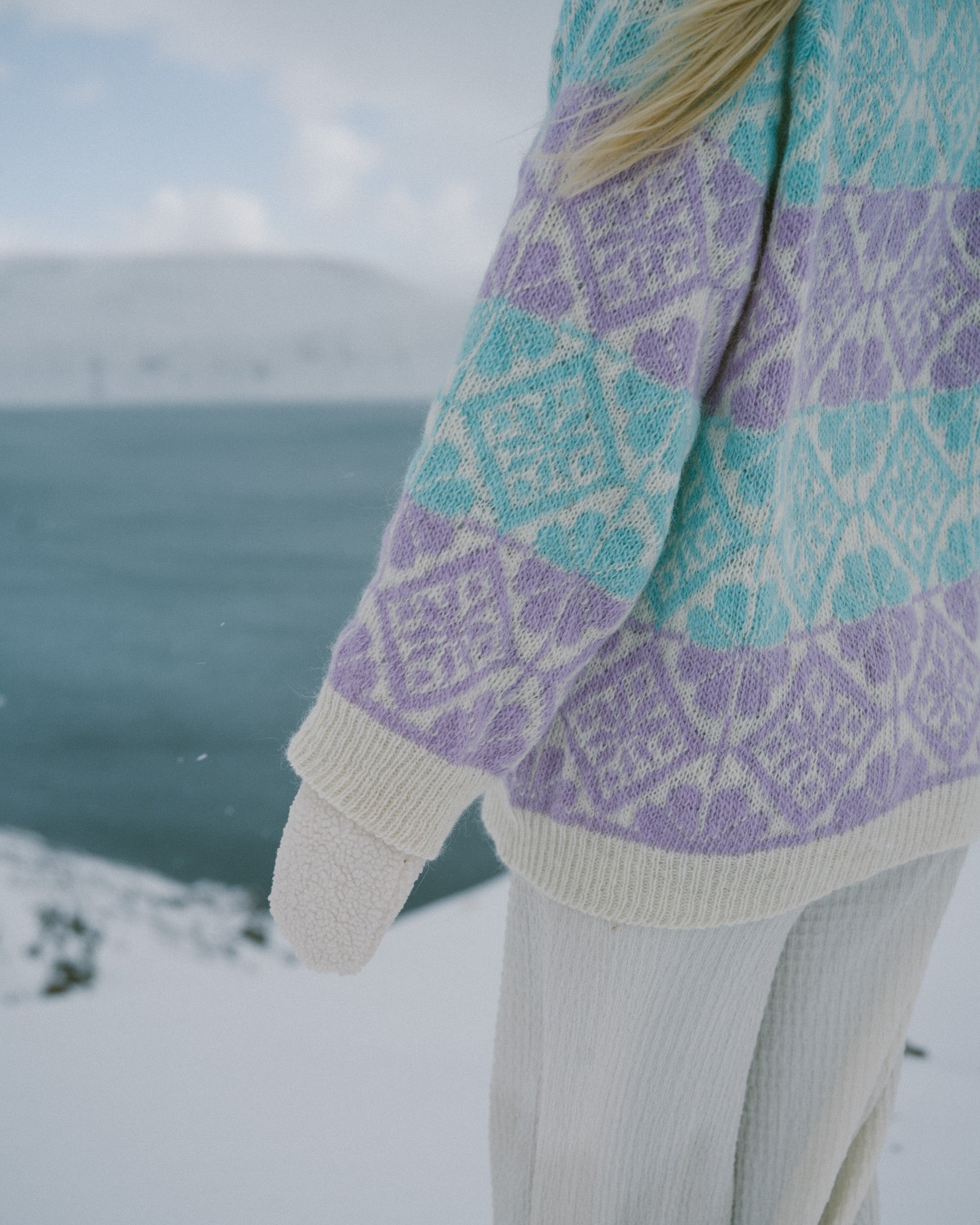 Saga Sweater Teal & Purple