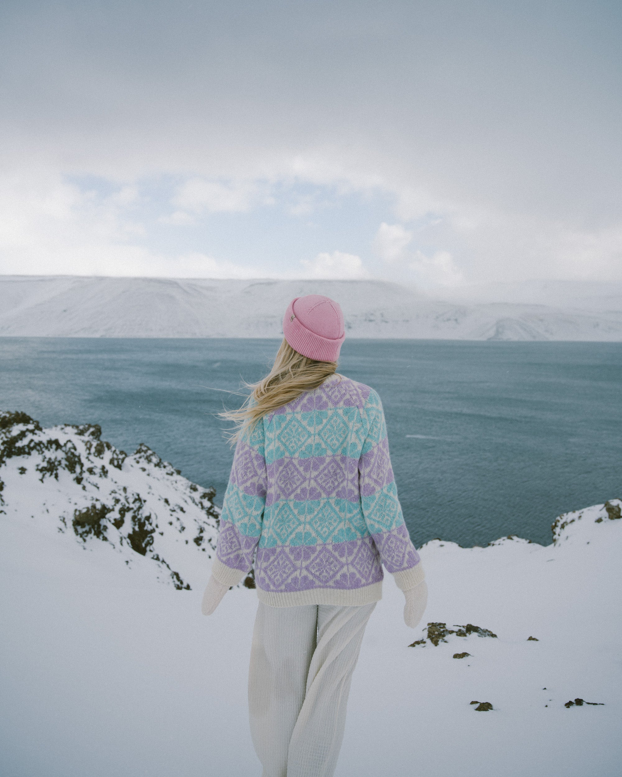 Saga Sweater Teal & Purple